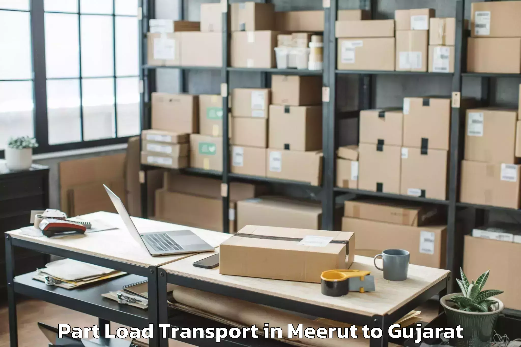 Leading Meerut to Waghodia Part Load Transport Provider